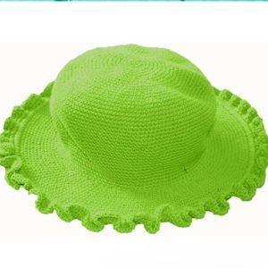 NWT Young Colors Kids Ruffle Brimmed Crochet Hat